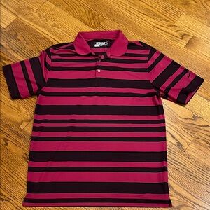 Nike Golf Polo Shirt in Burgundy and Black dri-fit men size XL